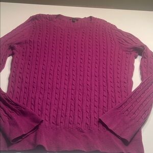 Talbots Magenta Cable Knit Sweater